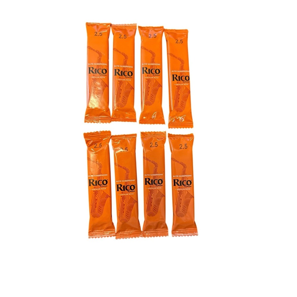 8 Rico  Alto Saxophone unfiled Reeds 2.5 strength NEW‎